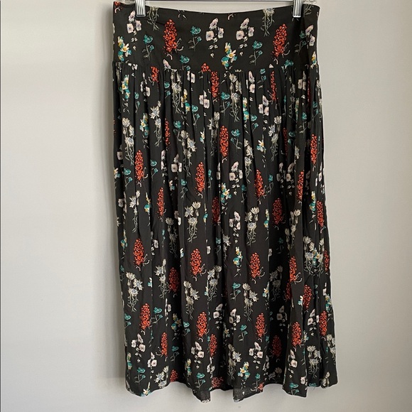 Natural Life Gray Multicolor Floral Print Addie Midi Skirt Size XL - Picture 7 of 13